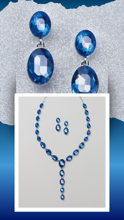 Ocean Blue Mirage Necklace and Earring Set - FINAL SALE