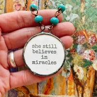 “She Believes in Miracles” necklace no.02 - Thumbnail 1