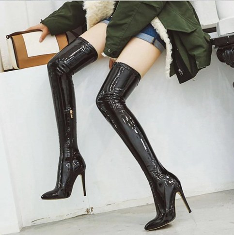 sexy thigh high leather boots