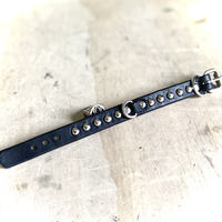 1-row medium dome studs lil’ d-ring wristband - Thumbnail 2