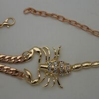 Women Gold Metal Boot Chain Scorpion Shoe Charm Western Fashion Jewelry  - Thumbnail 5