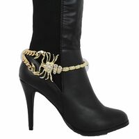 Women Gold Metal Boot Chain Scorpion Shoe Charm Western Fashion Jewelry  - Thumbnail 2