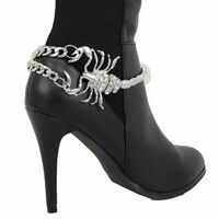 Women Silver Metal Boot Chain Scorpion Shoe Charm Western Fashion Jewelry  - Thumbnail 9