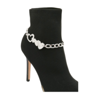 Women Silver Metal Boot Chain Love Heart Shoe Charm Western Fashion Jewelry  - Thumbnail 4