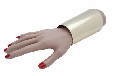 Women Gold Color Long Metal Wide Cuff Bracelet Fashion Jewelry Wonder