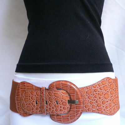Casual chic women hip high waist light brown mocha fashion belt size xs s m