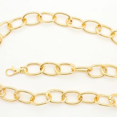 Women hip waist gold metal chunky chain thick links dress jeans belt xs s m