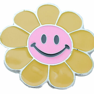 Belt buckle yellow flower emoji cartoon smile spring summer