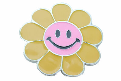 Belt Buckle Yellow Flower Emoji Cartoon Smile Spring Summer