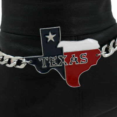 Women silver metal chain boot bracelet shoe charm anklet texas state jewelry