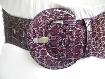 Women Attractive Bold Belt Hip Elastic Waistband Waist Hip Purple Playful XS S M