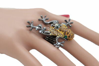 Women Black Metal Fashion Ring Frog Animal Stretch Band Sexy Jewelry Travel