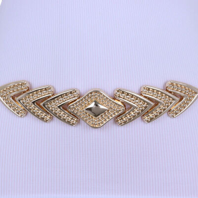 Women belt gold metal chain arrowhead charm buckle adjustable size band m l xl