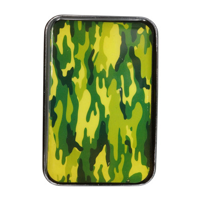Men black metal fashion belt buckle army green camouflage unique print war style