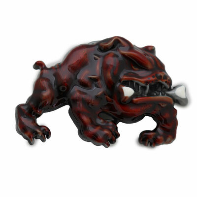 Men gangster hood fashion belt buckle brown metal bulldog hip hop dog animal