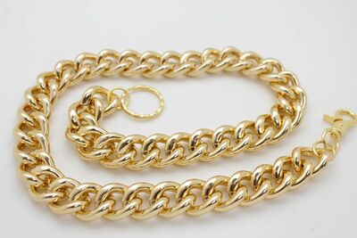Men Shiny Gold Chunky Metal Wallet Chain Key Strong Biker Jean Extra Long 42"