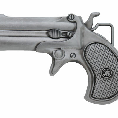 Men silver metal fashion belt buckle biker handgun revolver gun army weapon