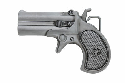 Men Silver Metal Fashion Belt Buckle Biker Handgun Revolver Gun Army Weapon