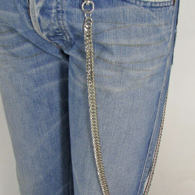 Men silver metal long thick links motorcycle wallet chain keychain punk rocker
