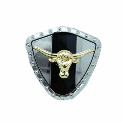 Men silver metal western belt buckle texas lone horn cow gold bull rodeo style