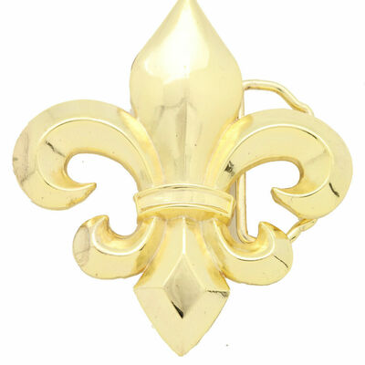 Men women belt buckle gold metal dressy fashion fleur de lis flower lily french