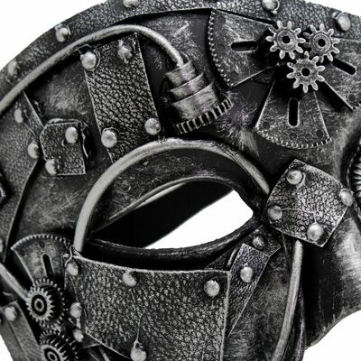 Men women black halloween costume half face mask steampunk rave mardi gras party