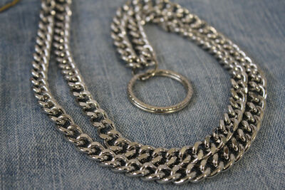 Men Women Silver Classic Metal Wallet Chain KeyChain Biker Jeans Trucker USA