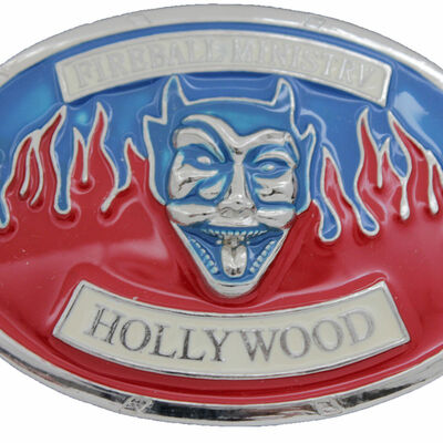Men women silver metal belt buckle hollywood fireball ministry rock & roll band 