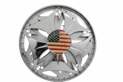Men Women Silver Metal Buckle Round Shape USA Flag Spinning United State America