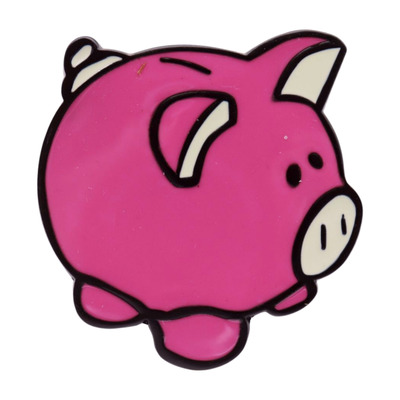 Men women metal belt buckle pink color piggy bank animation trendy style