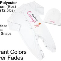 Personalized by Beth - Baby Girl Personalized Pink Ballerina Footed Sleeper Coming Home Outfit - Thumbnail 4