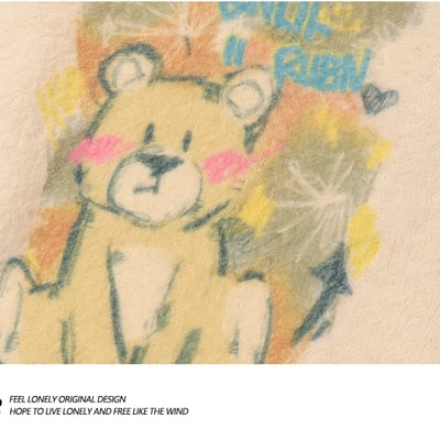 Sweet and cute bear round neck pullover sweater couple sweater
