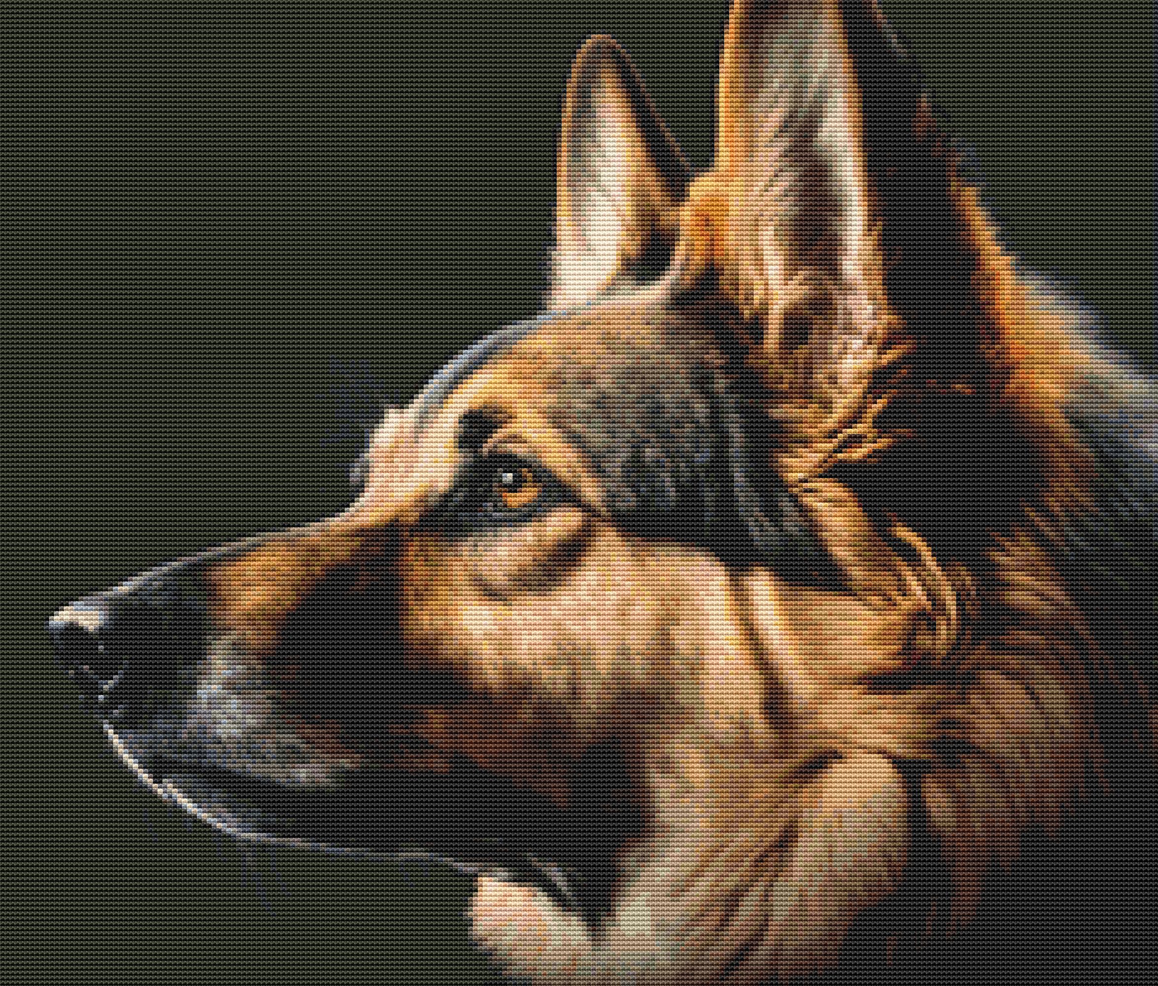 German Shepherd Portrait Cross Stitch Pattern on Storenvy