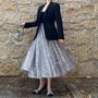 White Sequin Midi Tulle Skirt Women White Sparkly Tulle Midi Skirts Holiday Custom Plus Size Sequin Skirt-2