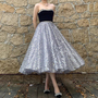 White Sequin Midi Tulle Skirt Women White Sparkly Tulle Midi Skirts Holiday Custom Plus Size Sequin Skirt-1