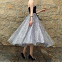 White Sequin Midi Tulle Skirt Women White Sparkly Tulle Midi Skirts Holiday Custom Plus Size Sequin Skirt-3