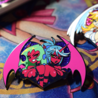 Demon Sisters Enamel Pin - Thumbnail 1