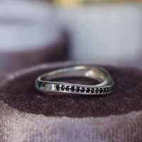 Stylish Natural Black Spinel Ring 925 Sterling Silver Ring August Birthstone US size 4 3/4  Statement Ring For Women Pinky Ring US 4.75 - Thumbnail 2