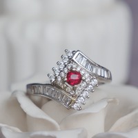 Jedi Spinel Natural Red Spinel Ring 925 Sterling Silver Ring August Birthstone Ring for Women US size 6 - Thumbnail 2