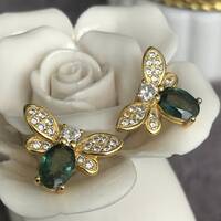 Bee Earstuds Natural Teal Sapphire Stud Earrings 925 Sterling Silver Earstuds Cute Design and Gift for Women for Girls - Thumbnail 5