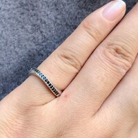 Stylish Natural Black Spinel Ring 925 Sterling Silver Ring August Birthstone US size 4 3/4  Statement Ring For Women Pinky Ring US 4.75 - Thumbnail 5