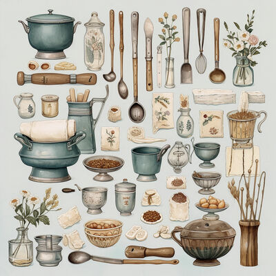 Kitchen sampler cross stitch pattern