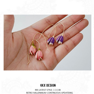 Vintage temperament tulip earrings