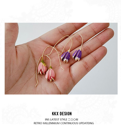 Vintage temperament tulip earrings