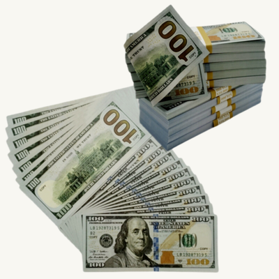 Prop money 175 Pieces $100 Fake bills Full print, Double sided movie money for movie play dollar education,play money,game, gift