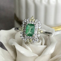 Beautiful Natural Green Emerald Ring 925 Sterling Silver Ring Zambian Emerald Jewlery 6x4mm Octagon Emerald for Birthday Anniersary US 6 - Thumbnail 2