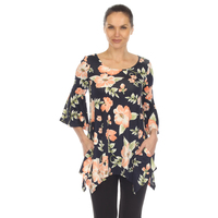 White Mark Women's Floral Bell Sleeve Top - Thumbnail 5