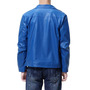 Royal Blue Lambskin Leather Motorcycle Biker Fashion Jacket-1