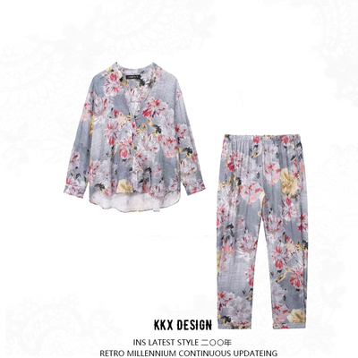 Street fashion printed shirt + pants set - Thumbnail 5