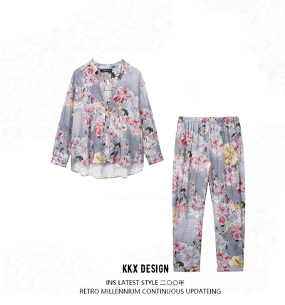 Street Fashion Printed Shirt + Pants Set